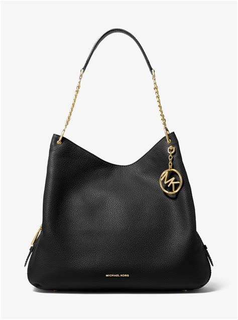 lillie large pebbled leather shoulder bag|michael kors slouch bag.